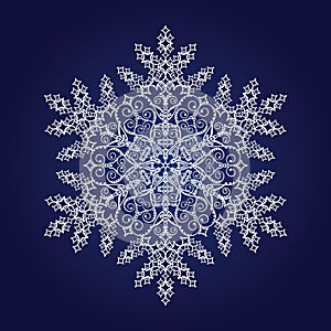 Single detailed snowflake