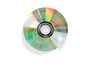 Single disc cd isolated on white.