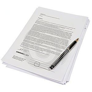 Document isolated on white background
