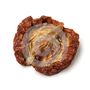 Single dried tomato close up