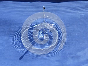 Single drop on the water surface.
