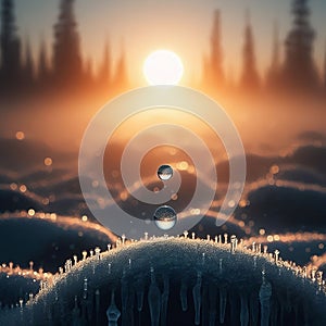 A single drop of water suspended in the air, photo v