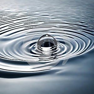 Single drop of water on water - ai generated image