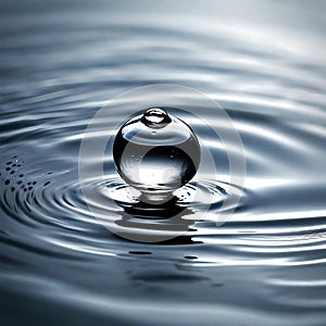 Single drop of water on water - ai generated image