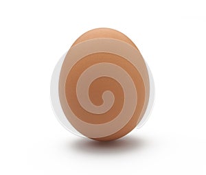 Single egg on white background