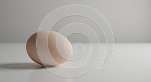 Single Egg on White Background
