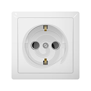 Single electrical socket Type F. Receptacle from Europe.