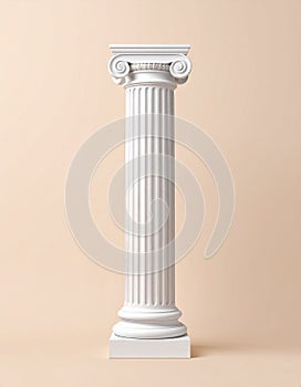 Elegant White Classical Ionic Column