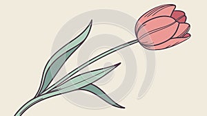 Single Elegant Tulip Bloom Vector Artwork, vector design Generative AI