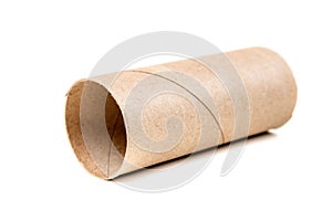 Single empty toilet paper roll