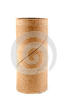 Single empty toilet paper roll