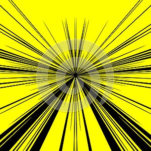 single exploding atom black on yellow