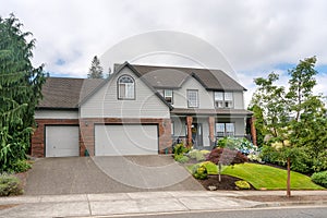 Single Family Home in Suburban residential neighborhood North America