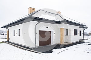 Single-family home at winter