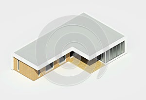 Single family house. 3D model