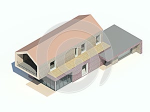 Single family house. 3D model