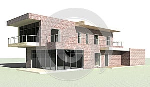 Single family house. 3D model