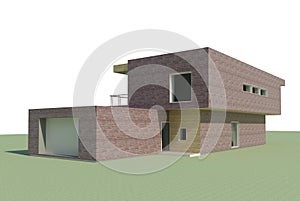 Single family house. 3D model