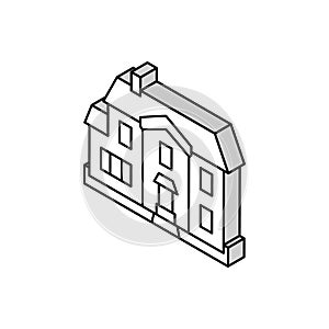 single family house isometric icon vector illustration