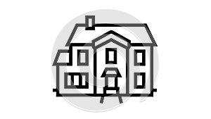 single family house line icon animation