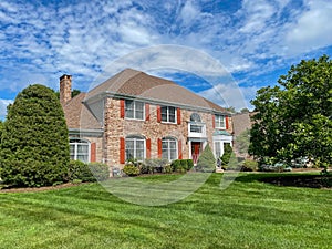 Suburban house in an affluent neighborhood in New Jersey photo