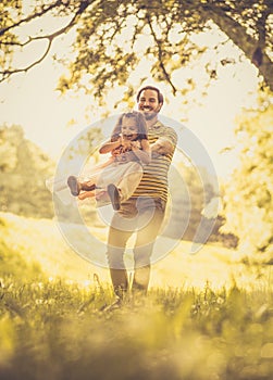 Single father spending time with his daughter.