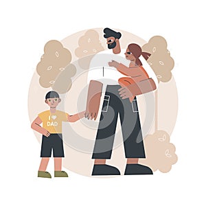 Single fathers abstract concept vector illustration