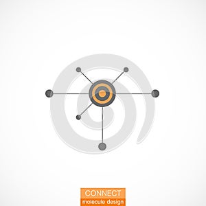 Single flat cocial icon. Vector network illustration