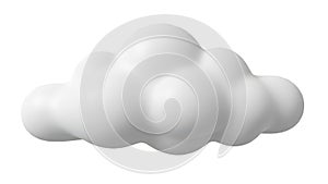 Single fluffy cloud isolated on white background isolated on transparent background, isolated on white background