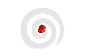 Single fresh red strawberry isolated on white background