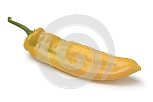 Single fresh yellow pointed pepper