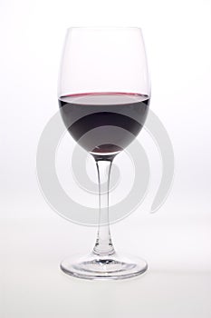 Single glass of red wine