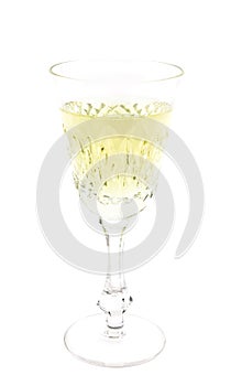 Single glass of white wine
