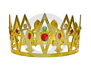 Single gold crown with gems