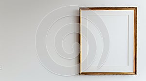 Gold Framed Artwork on White Wall
