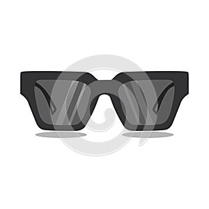 single gray eye glasses front view vector illustration