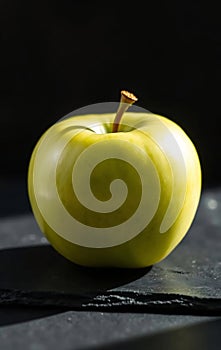 Single Green Apple on Slate photo