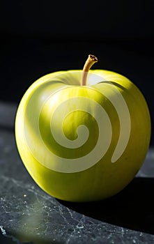 Single Green Apple on Slate photo