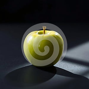 Single Green Apple on Slate photo