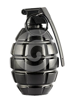 Single grenade on isolated white background