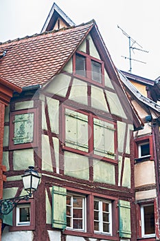 Single half timbered house in alsace