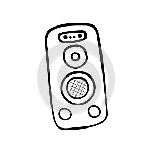 Single hand-drawn Studio Speaker icon. Musical symbol. Vector