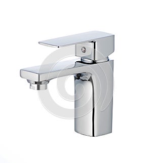 Single handles basin mixer metal faucet, modern design. Short spout