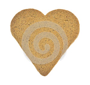 Heart shaped ginger snap cookie