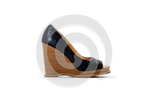 Single high heel wedge shoe