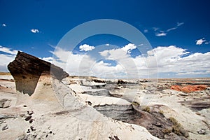 Single hoodoo in dry New Mexico wilderness