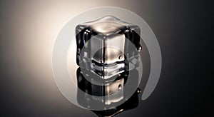 A single ice cube sits on