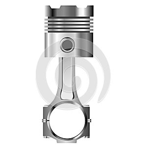 Single illustration of chrome piston