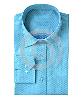 Image of a man`s folded formal shirt