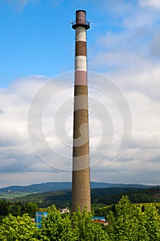 A single industrial chimney